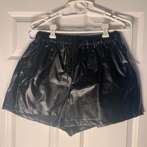 Black Leather Shorts